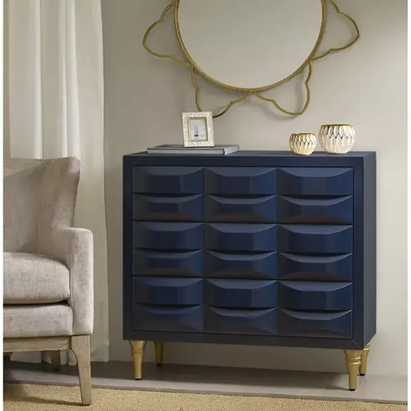 Rent to own Navy Rubrix 3 Drawer Chest - FlexShopper