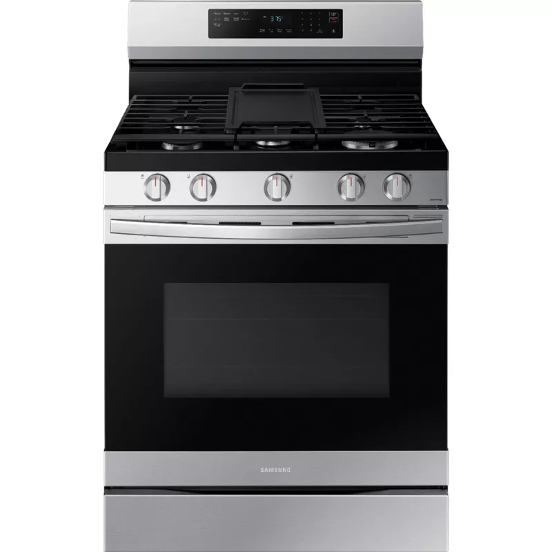 Samsung - 6.0 cu. ft. Freestanding Gas Range with WiFi, No-Preheat Air Fry & Convection - Stainless Steel