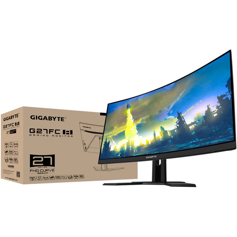 Alt View Zoom 16. GIGABYTE - G27FC A 27" LED Curved FHD FreeSync Premium Gaming Monitor (HDMI, DisplayPort, USB) - Black