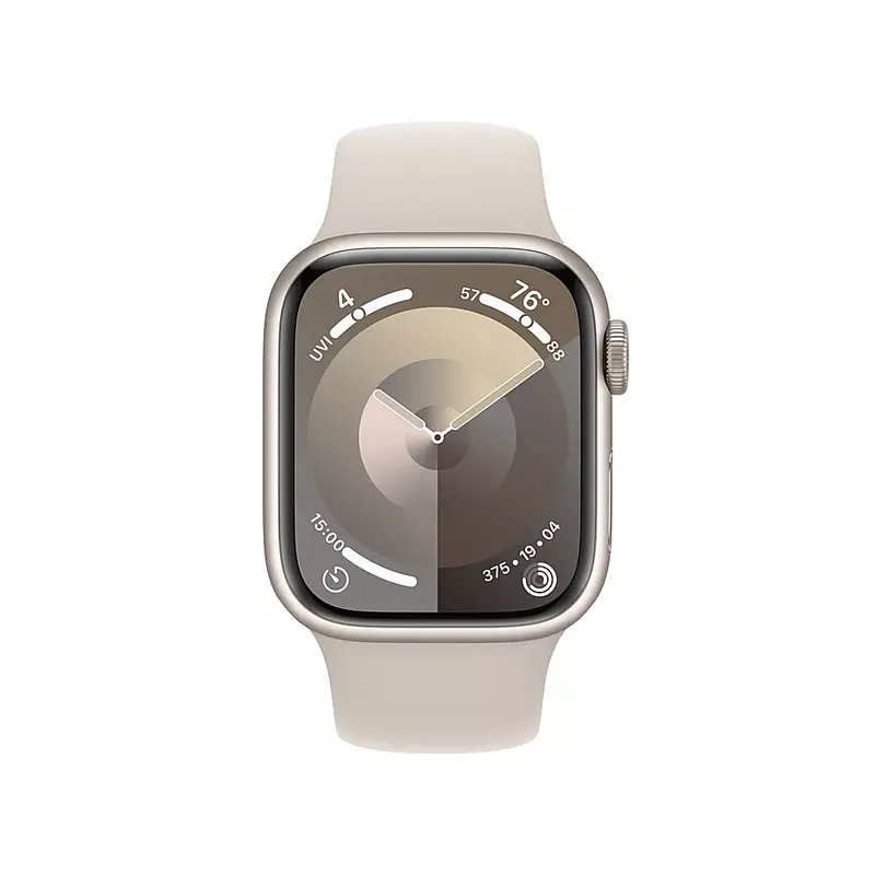 Apple Watch Series 9 (GPS) 41mm Starlight Aluminum Case with Starlight Sport Band with Blood Oxygen - M/L - Starlight