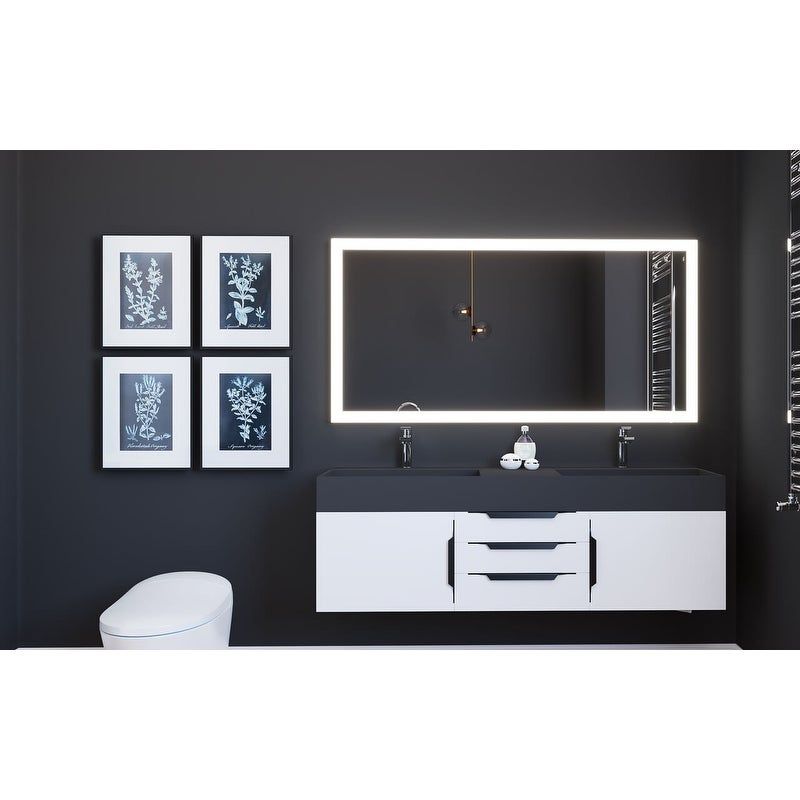 Smart Angelina Voice Controlled LED Decorative Bathroom and Vanity Mirror - 72" x 30"