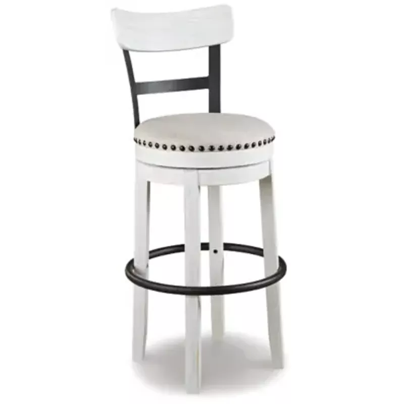 White Valebeck Tall Upholstered Swivel Barstool(1/CN)