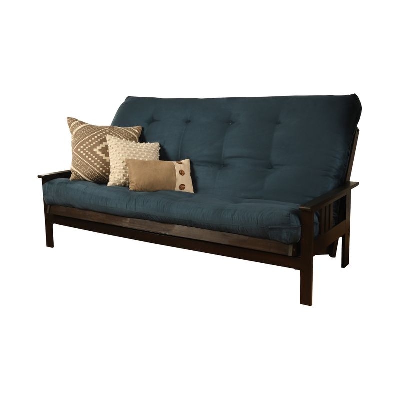 Rent to own Porch & Den DeSoto Hardwood/ Suede Queensize Futon Set