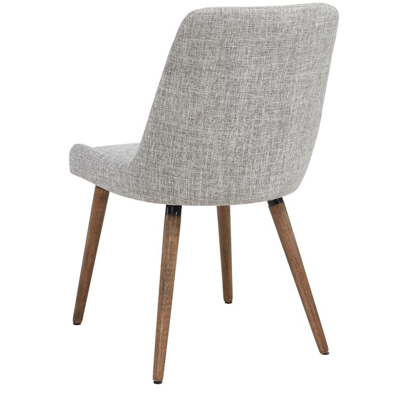 Mia Mid-century Grey Fabric Dining Chairs (Set of 2) - Mia Fabric Side Chairs Grey legs/Light Grey Fabric