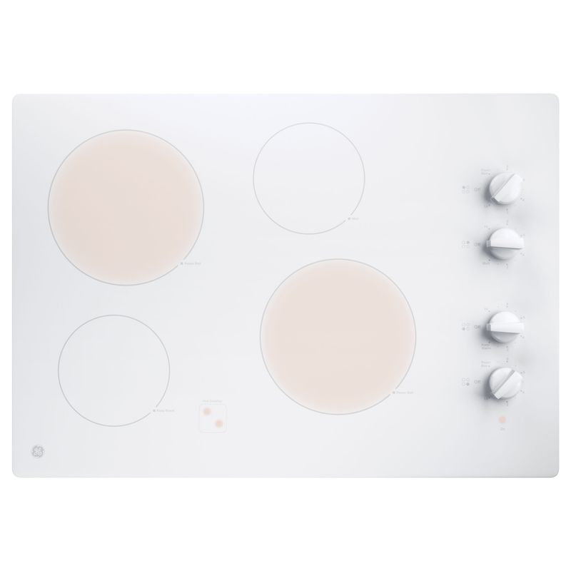 GE 30-inch Built-in Knob Control Electric Cooktop - WHITE
