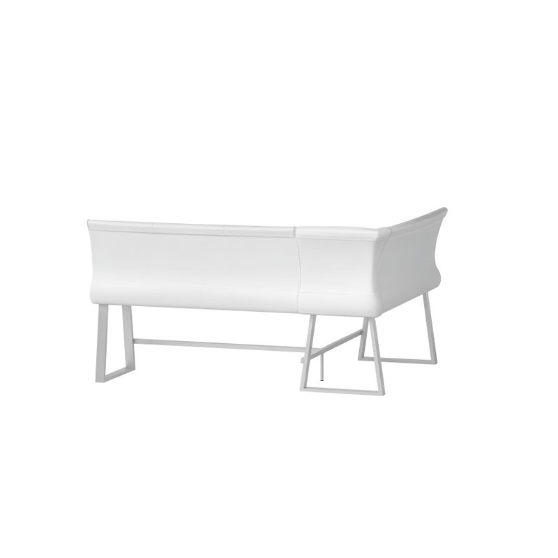 Somette Counter Height Reversible Nook with Highlight Stitching - Single - White - Dining Height