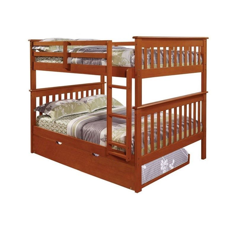 Espresso Full over Full Mission Bunk Bed with Drawers or Twin Trundle - Full - With Drawers