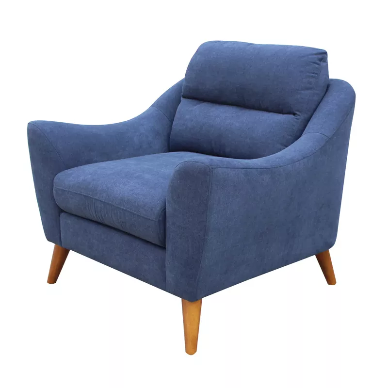 Gano Sloped Arm Upholstered Chair Navy Blue