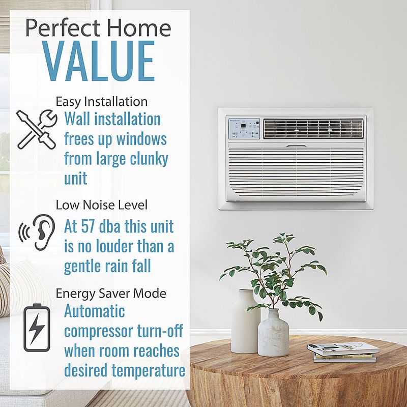 Left Zoom. Keystone - 350 Sq. Ft. Through-the-Wall Air Conditioner and 350 Sq. Ft. Heater - White