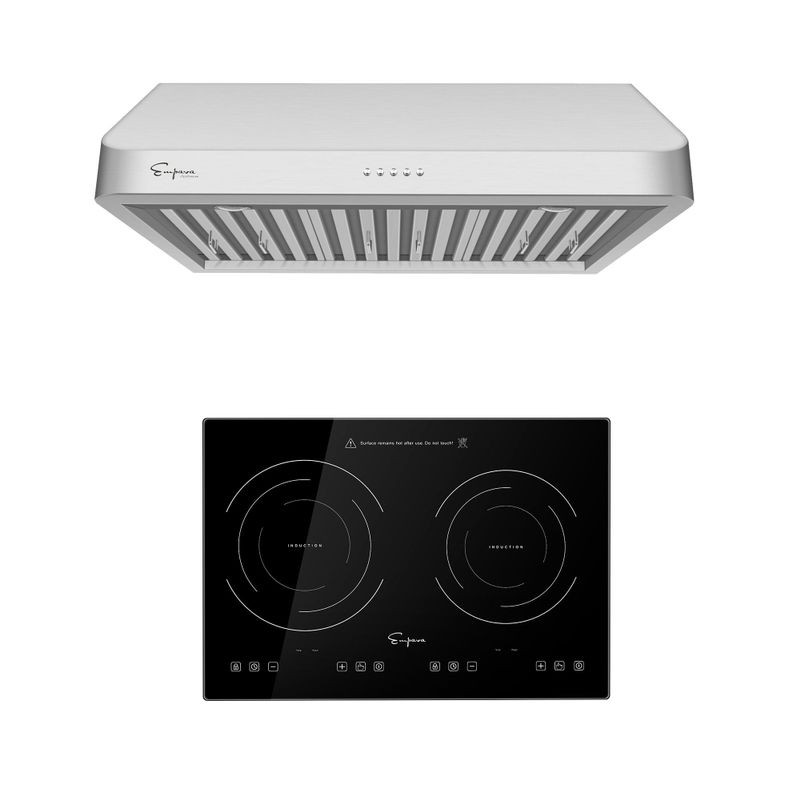 2 Piece Kitchen Package with 20.5" Induction Cooktop & 30" Ducted Under Cabinet Range Hood - Black