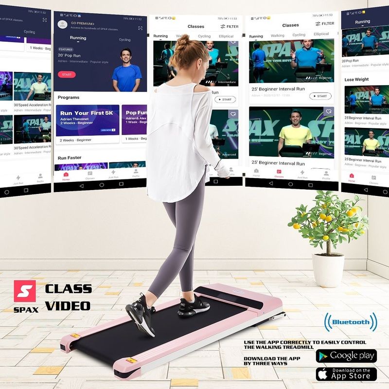 Portable Treadmill, Slim Treadmill with LED Display and Sport APP - Black