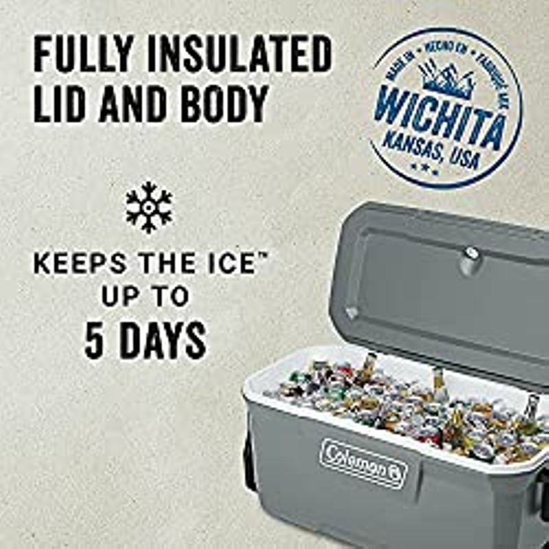 Coleman Ice Chest | Coleman 316 Series Wheeled Hard Coolers, 100qt Rock Grey