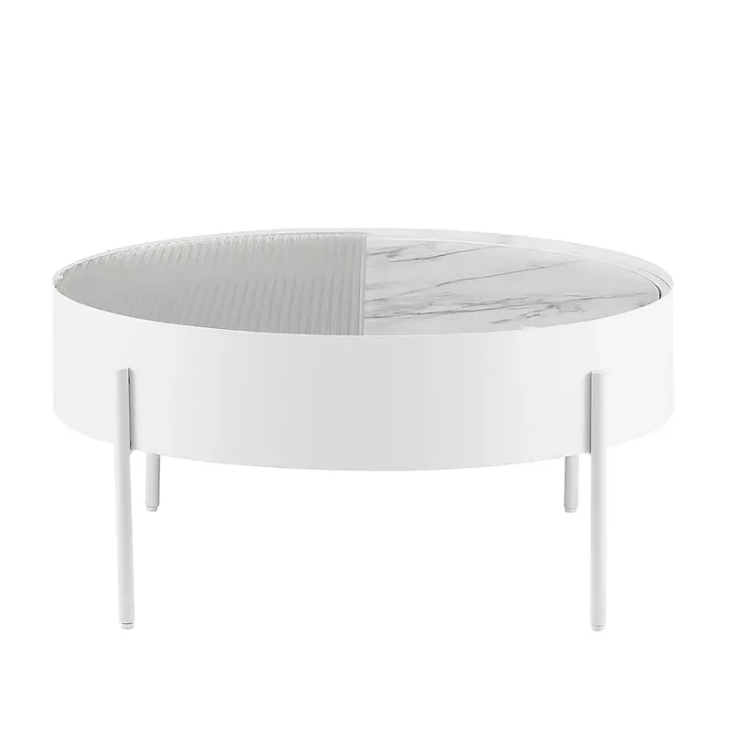 Walker Edison - Modern Sliding-Top Coffee Table - White