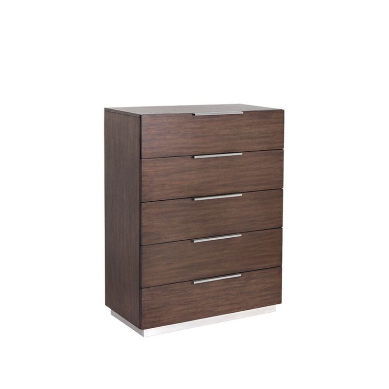 Sunpan Konrad Brown Wood 5-drawer Chest - KONRAD CHEST