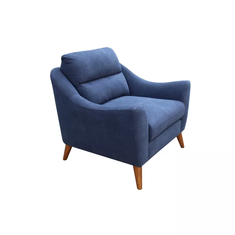 Gano Sloped Arm Upholstered Chair Navy Blue