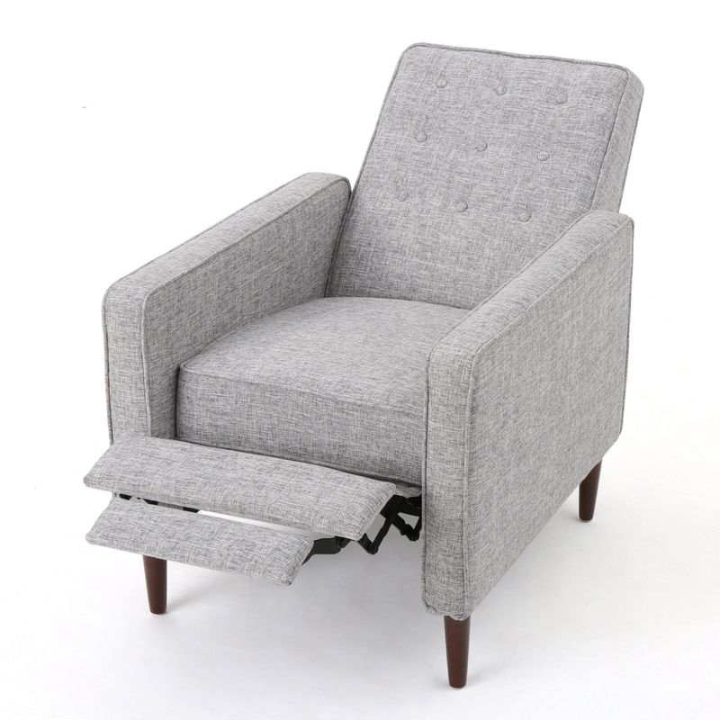 Mervynn Mid-Century Modern Button Tufted Fabric Recliner by Christopher Knight Home - Muted Purple