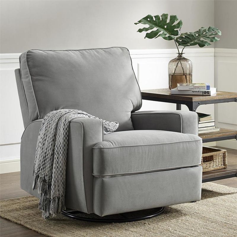 Avenue Greene Holly Swivel Glider Recliner Chair - Grey