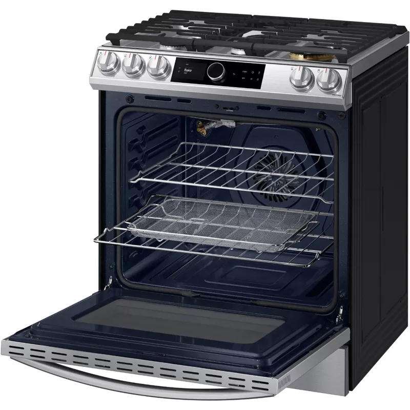 Samsung 6.0-Cu. Ft. Slide-In Front Control Gas Range with Smart Dial and Air Fry, Stainless Steel