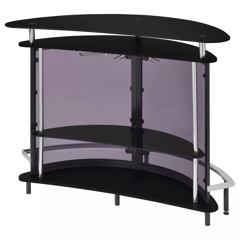 Amarillo 2-tier Bar Unit Black and Chrome