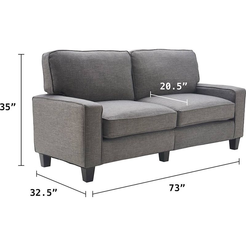 Alt View Zoom 14. Serta - Palisades Modern 3-Seat Fabric Sofa - Gray