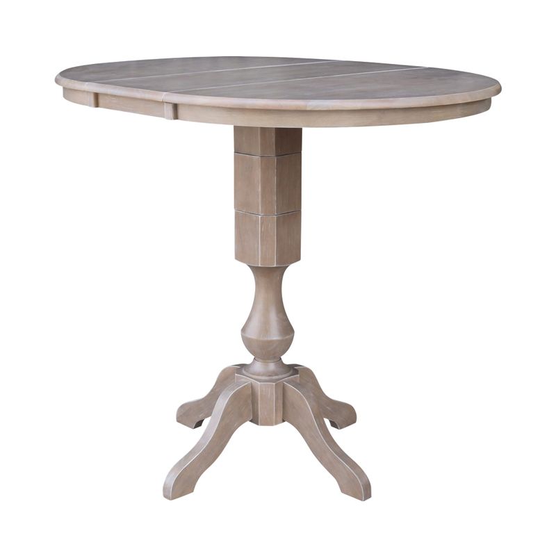 36" Extension Bar Height Table with Four Stools - Washed Gary Taupe