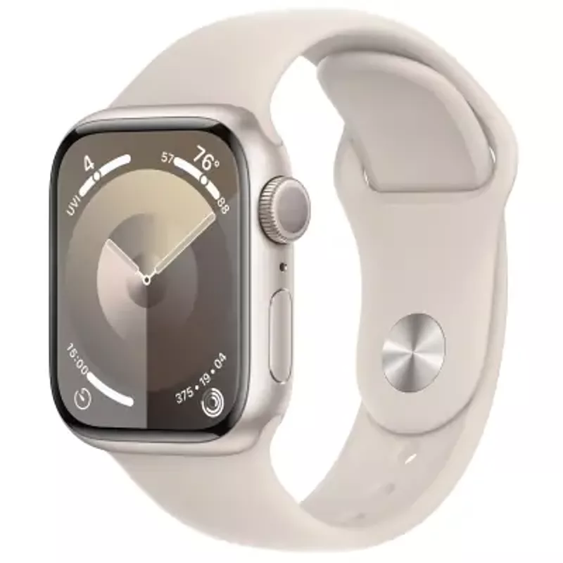 Apple Watch Series 9 Gps 41mm Starlight Aluminum Case With S/m Starlight Sport Band