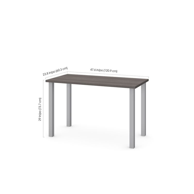 Bestar Square Metal Leg Work Table - Chocolate