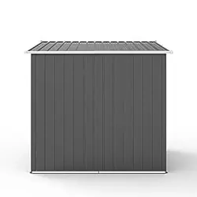 EMKK 8 x 6 FT Outdoor Storage Shed with Floor, Metal Outdoor Shed with Doors and Vents, Outdoor Tool Storage Shed Garden Shed Tool Sheds for Outdoor Patios, Garden, Lawn, Brown