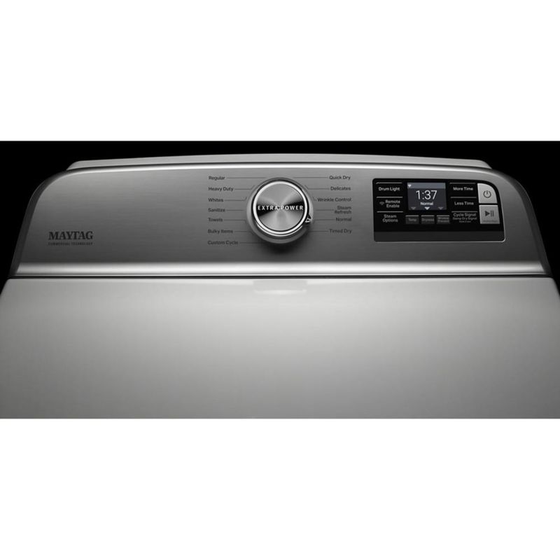Alt View Zoom 1. Maytag - 7.4 Cu. Ft. Smart Electric Dryer with Steam and Extra Power Button - White