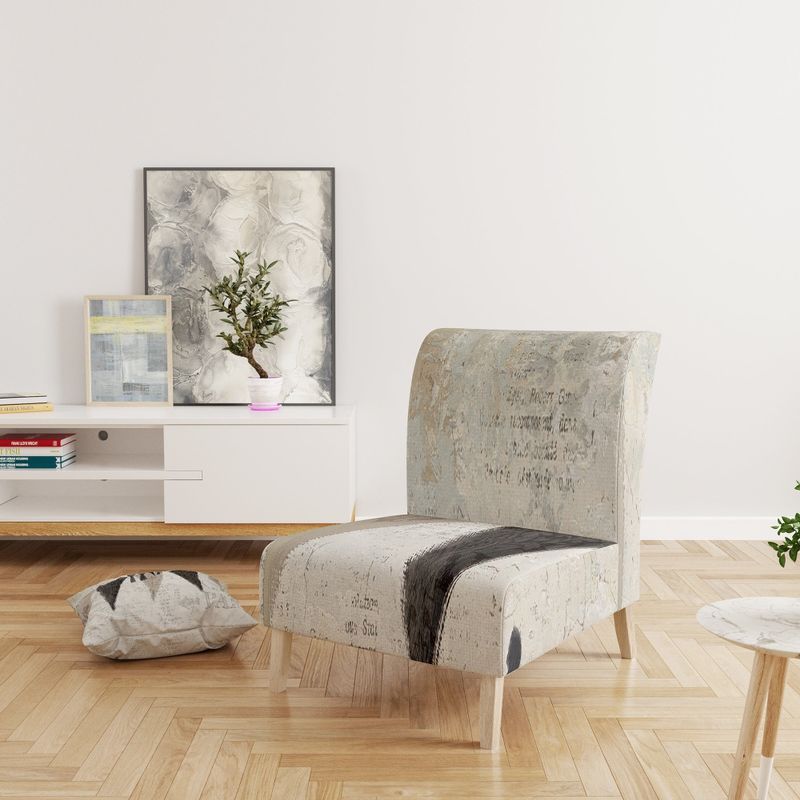 Designart 'French Bird Flea Market' Upholstered Farmhouse Accent Chair - Slipper Chair