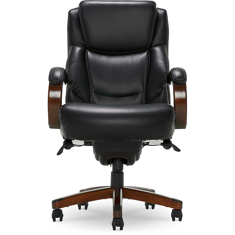 Alt View Zoom 17. La-Z-Boy - Delano Big & Tall Bonded Leather Executive Chair - Jet Black/Mahogany