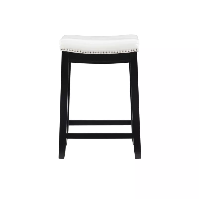 Ansley Backless Upholstered Counter Stool White Faux Leather