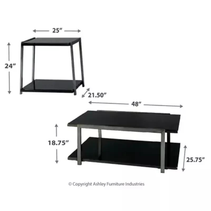 Black Rollynx Occasional Table Set (3/CN)