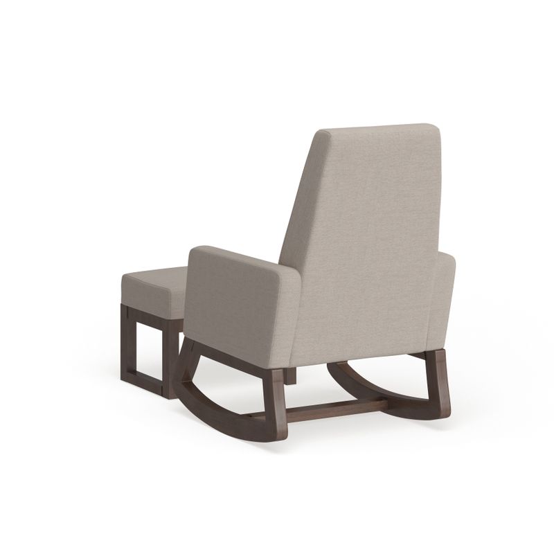 Carson Carrington Honningsvag Mid-century Modern Light Beige Upholstered Rocking Chair and Ottoman Set - Set-Beige