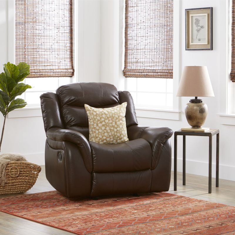Hawthorne PU Leather Glider Recliner Chair by Christopher Knight Home - Brown