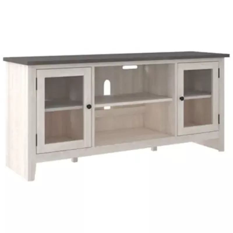 Two-tone Dorrinson Large TV Stand w/Fireplace Option