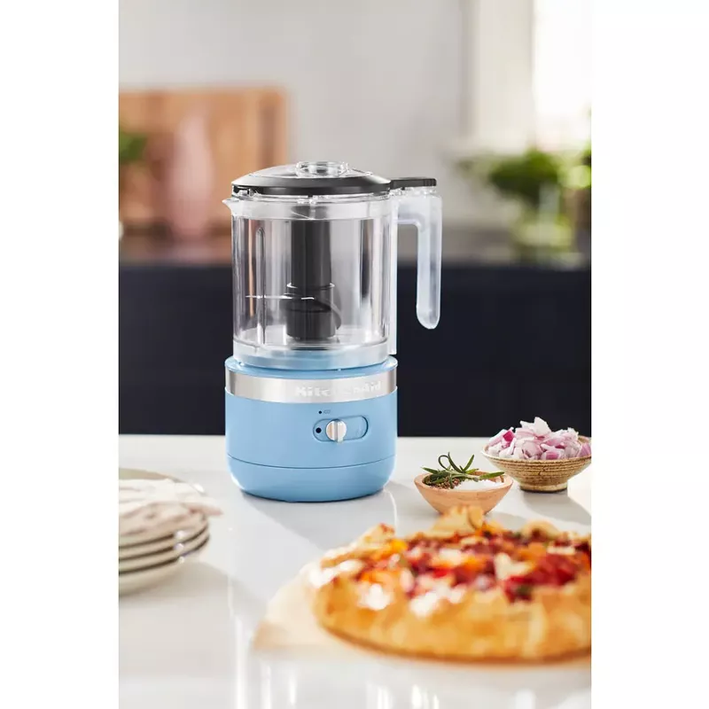 KitchenAid Cordless 5-Cup Food Chopper with Multi-Purpose Blade and Whisk Accessory in Blue Velvet