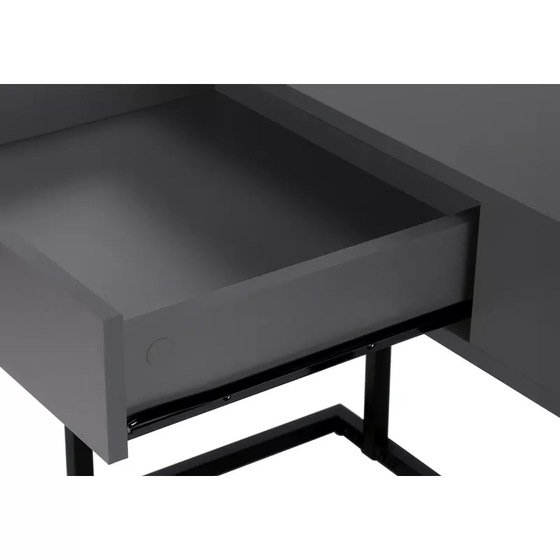 Computer Desk/ Home Office/ Laptop/ Storage Drawers/ 42"L/ Work/ Metal/ Laminate/ Grey/ Black/ Contemporary/ Modern