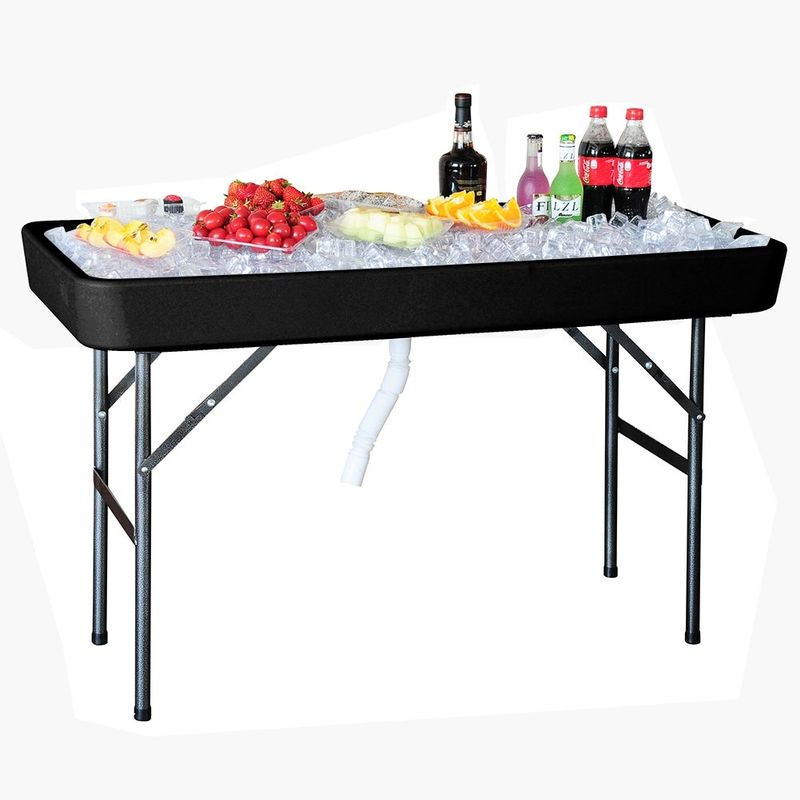 Modern Home 4-inch Party Ice Bin Table with Skirt - Black