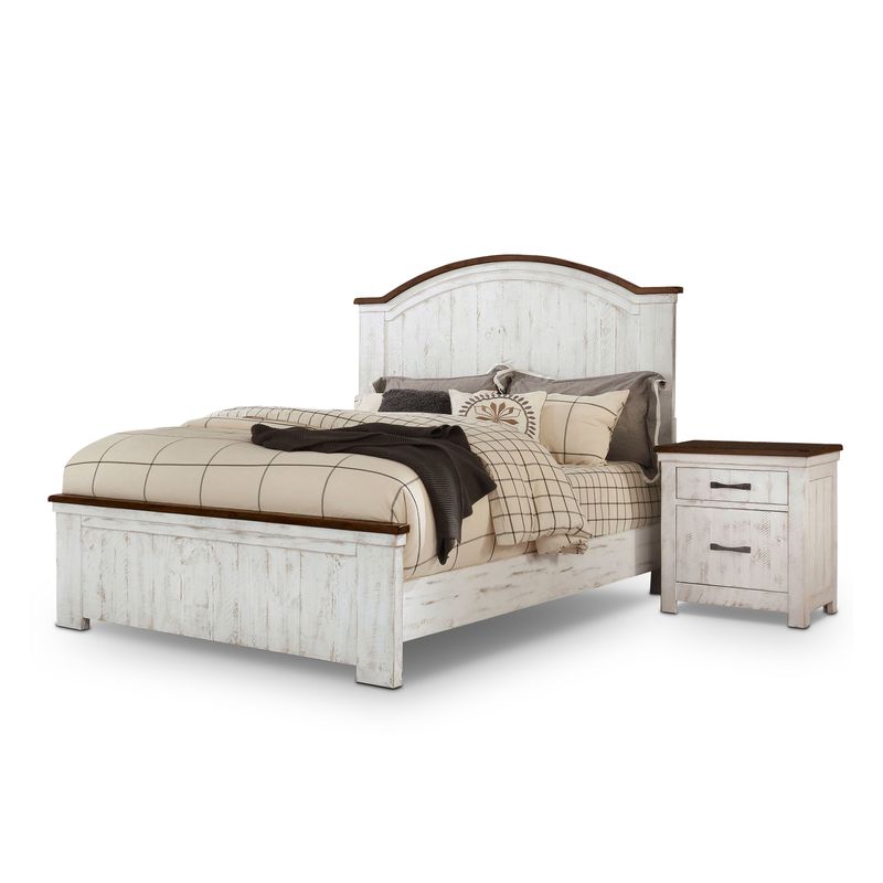 Furniture of America Ynez Farmhouse White 2-piece Bedroom Set - Eastern King