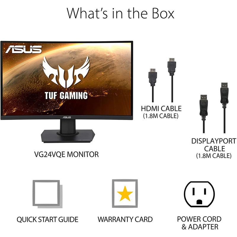 ASUS TUF VG24VQE 23.6" 16:9 Full HD 165Hz VA LCD Gaming Monitor with Adaptive-Sync/FreeSync