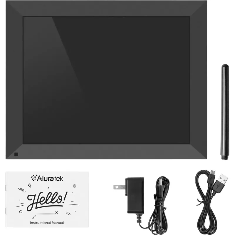 Aluratek - 15" Touchscreen LCD Wi-Fi Digital Photo Frame - Black