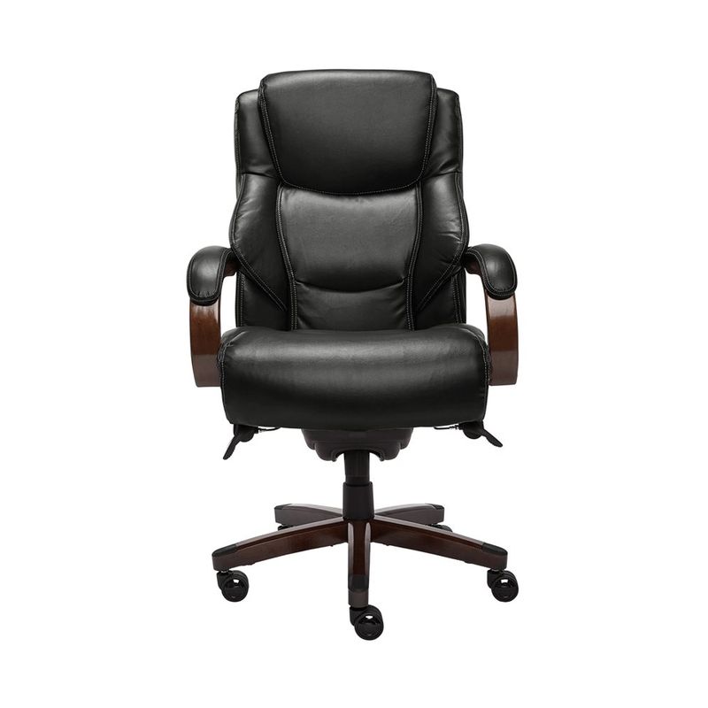 Front Zoom. La-Z-Boy - Delano Big & Tall Bonded Leather Executive Chair - Jet Black/Mahogany