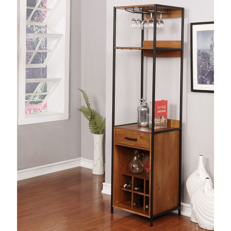 Furniture of America Soby Contemporary Solid Wood 3-shelf Wine Rack - Natural