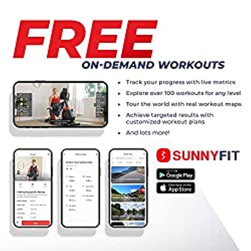 Sunny Health & Fitness Performance Interactive Recumbent Cross Trainer Elliptical Bike with Exclusive SunnyFit App and Smart Bluetooth...