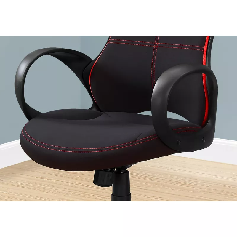 Office Chair/ Gaming/ Adjustable Height/ Swivel/ Ergonomic/ Armrests/ Computer Desk/ Work/ Metal/ Mesh/ Black/ Red/ Contemporary/ Modern