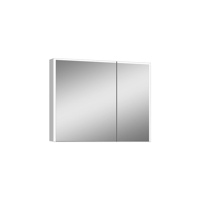 Vienna Silvertone Metal/Glass LED Mirror Cabinet - Mirror
