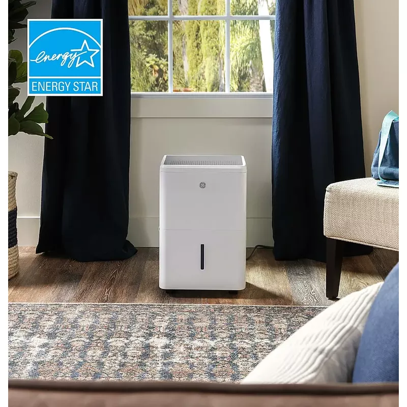 GE - 35-Pint Energy Star Portable Dehumidifer with Smart Dry for Very Damp Spaces - White