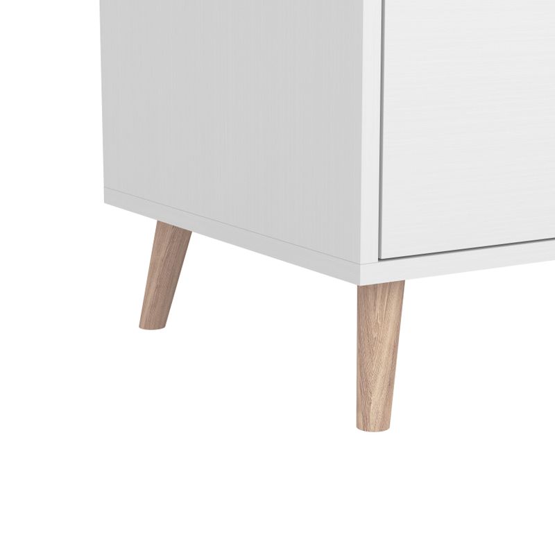 DH BASIC Scandinavian White Wardrobe Armoire with Knobs by Denhour - White - 1-drawer
