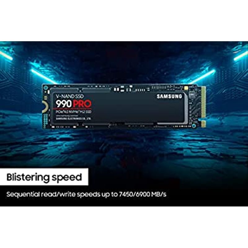 SAMSUNG 990 PRO SSD 2TB PCIe 4.0 M.2 Internal Solid State Hard Drive, Fastest Speed for Gaming, Heat Control, Direct Storage and Memory...